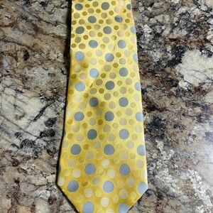 Yellow and Gray Polka Dot Men's Tie